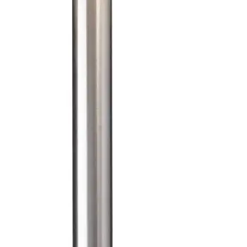 61" Silver Two Light Floor Lamp With White Fabric Drum Shade