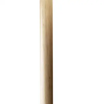 59" Natural Solid Wood Floor Lamp With White Linen Drum Shade