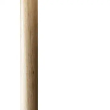 59" Natural Solid Wood Floor Lamp With White Linen Drum Shade