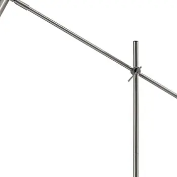 63" Silver LED Task Floor Lamp With Silver Metal Drum Shade