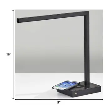 Slender Bar Black Metal Led Charging Desk Light
