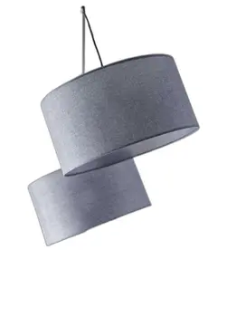 91" Silver Three Light Tree Floor Lamp With Gray Linen Drum Shade