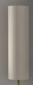 59" Brass Column With Beige Fabric Shade