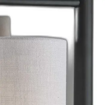 23" Gray Metal Novelty Table Lamp With White Empire Shade
