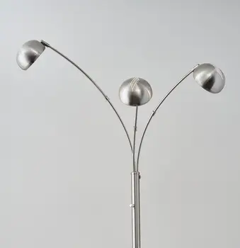 84" Steel Three Light Tree Floor Lamp With Silver Metal Bell Shades