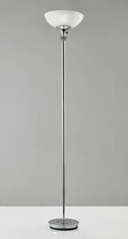 72" Silver With White Glass Shade