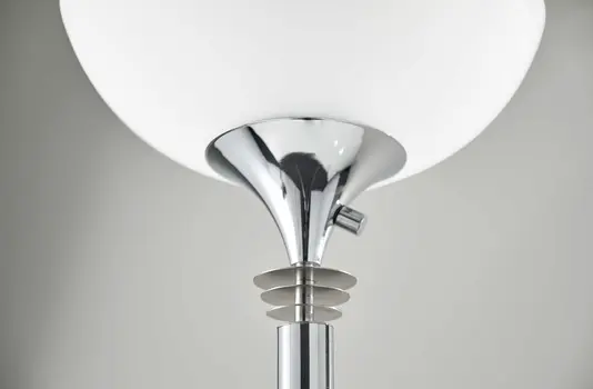 72" Silver With White Glass Shade