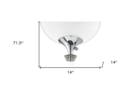 72" Silver With White Glass Shade
