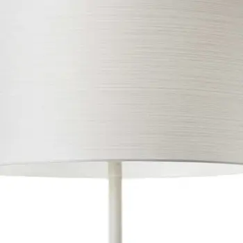 60" White Floor Lamp With White Fabric Drum Shade