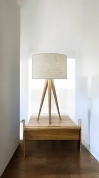 Treble Natural Wood Table Lamp