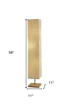 58" Natural Column Floor Lamp With Natural Paper Shade
