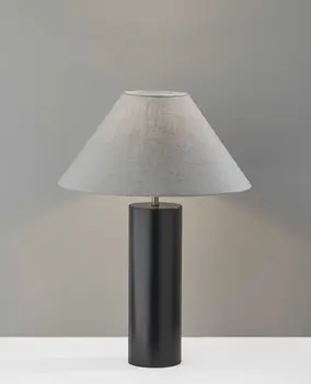 Canopy Black Wood Block Table Lamp