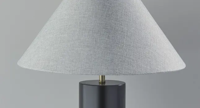 Canopy Black Wood Block Table Lamp