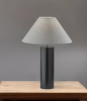 Canopy Black Wood Block Table Lamp