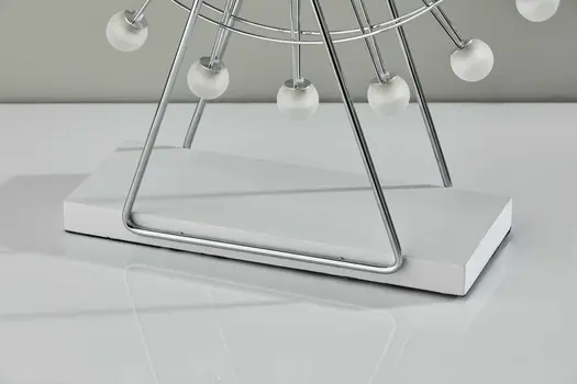22" Off White Metal Multi Light Bedside LED Table Lamp With Off White Globe Shade