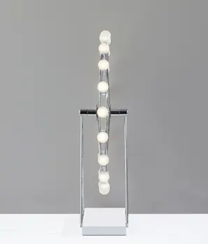 22" Off White Metal Multi Light Bedside LED Table Lamp With Off White Globe Shade