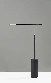 64" Black Metal LED Light Changing Swing Arm Floor Lamp