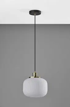 Striped Glass Glow Metal Pendant