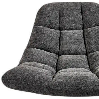40" Dark Gray and Silver Upholstered Tufted Lounge Chair