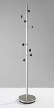68" Brushed Steel Brushed Steel Coat Rack