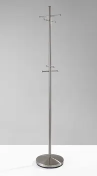 67" Brushed Steel Coat Rack
