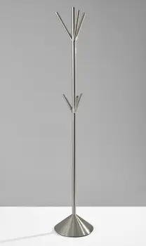 12" X 68" Brushed Steel Brushed Steel Pyramid Coat Rack