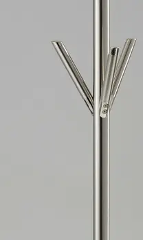12" X 68" Brushed Steel Brushed Steel Pyramid Coat Rack