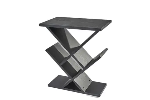 19" Black Solid Wood Pedestal Console Table