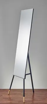 57" Black  Rectangle Cheval Standing  Metal Framed