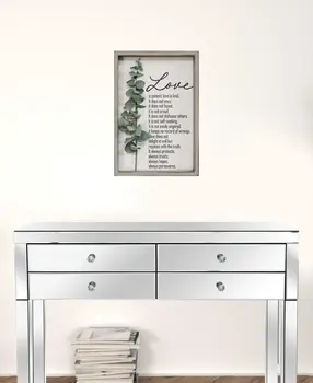 Love Is Patient Metal & Wood Framed Wall Art
