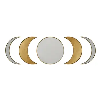 Antique Boho Moon Phase Wall Mirror