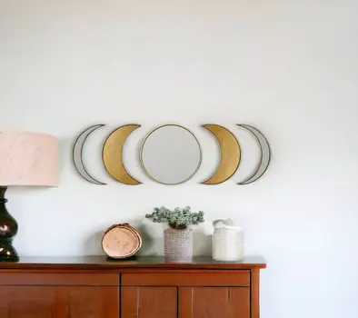 Antique Boho Moon Phase Wall Mirror