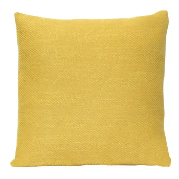 18" Mustard Yellow Tweed Textured Velvet Throw Pillow