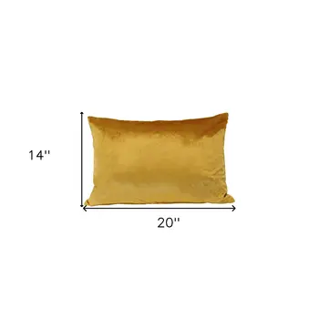 14" X 20" Yellow Lumbar Throw Pillow