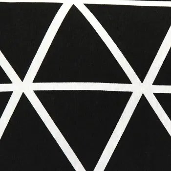 Black and White Geometric Triangles Lumbar Pillow