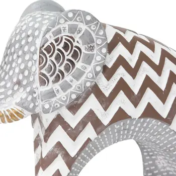 8" Brown Gray And White Resin Elephant Tabletop Sculpture