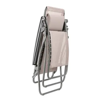 27" Ivory Steel Outdoor Zero Gravity Chair with Ivory Cushion