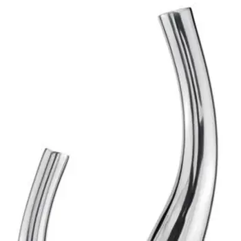 Set of Two Aluminum Silver Wavy Floor Vases