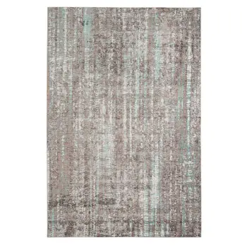 4' X 6' Ivory And Gray Abstract Area Rug