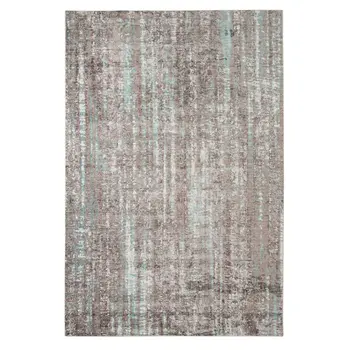 4' X 6' Ivory And Gray Abstract Area Rug