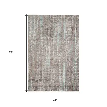 4' X 6' Ivory And Gray Abstract Area Rug