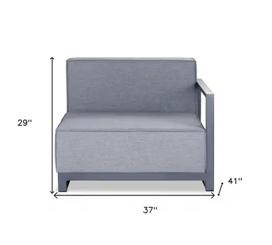 37" Gray Linen Arm Chair