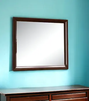 35" Espresso Wood Framed Mounted Dresser Mirror