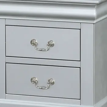 24" White Wood Two Drawer Nightstand