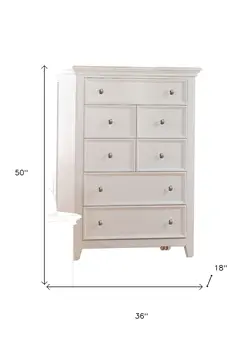 36" White Solid Wood
