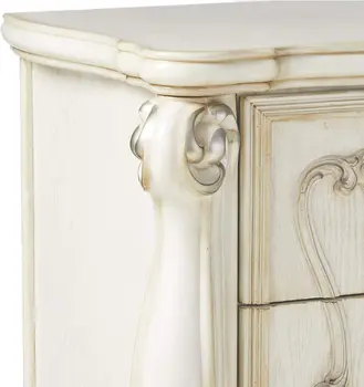 31" White Wood Two Drawer Nightstand
