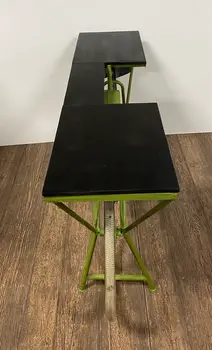 71" Brown and Green Solid Wood and Metal Bike Kitchen Cart