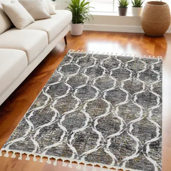 5' X 8' Gray Ogee Area Rug