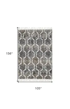 9' X 13' Gray Ogee Area Rug