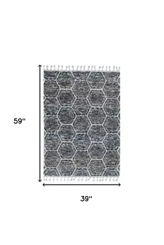 3' X 5' Gray Geometric Area Rug